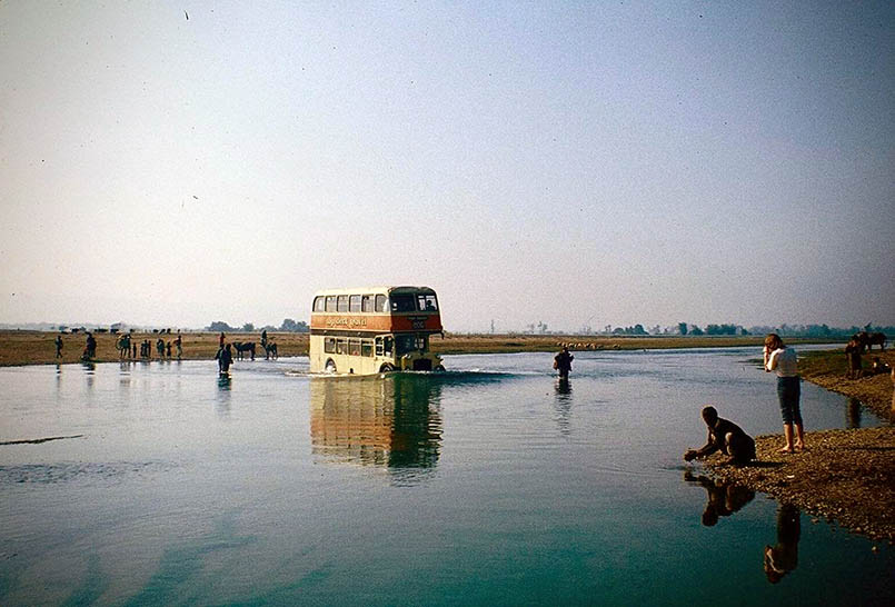 Driving into Elephant Camp Nepal 1982